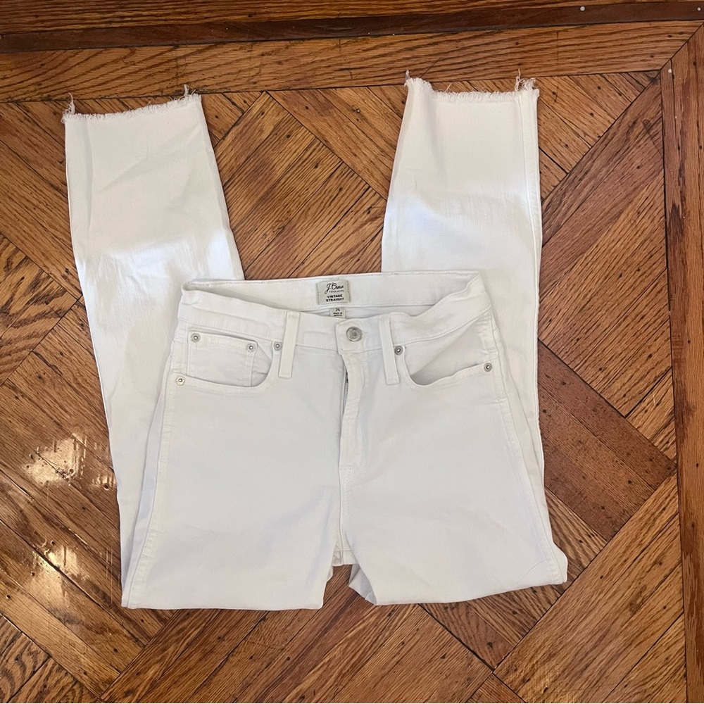 EUC J. Crew Lookout Crop White Jeans
